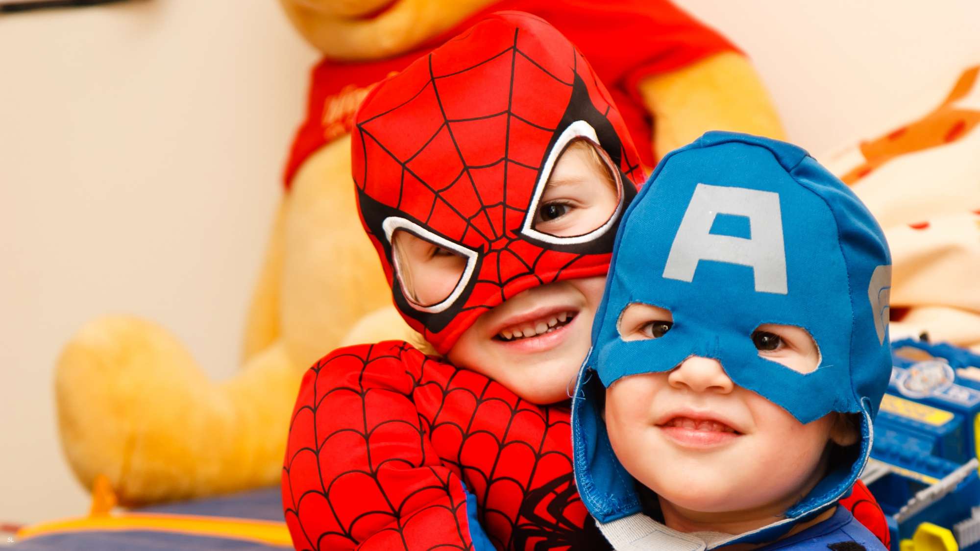 Two Children Dressed in superhero costume
