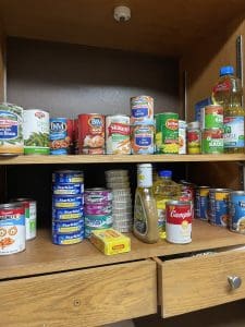 The temporary pantry set up at Lifebridge North Shore in response to the SNAP funding freeze