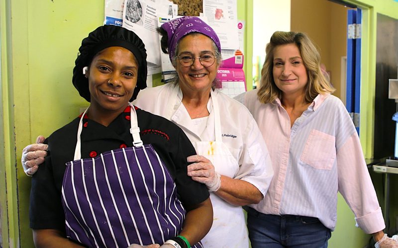 Kitchen Manager Sallena Williams, former Kitchen Manager Karen, and kitchen staff member Deb