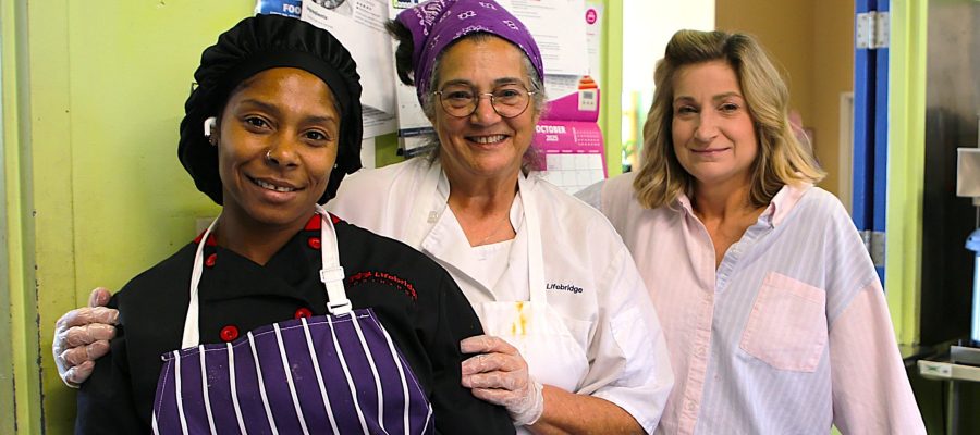 Kitchen Manager Sallena Williams, former Kitchen Manager Karen, and kitchen staff member Deb