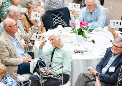 Guests at a table making bids at auction